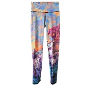 SHIRTWASCASH leggings L floral multi EUC EFFLORESCENT funky boho artist rare